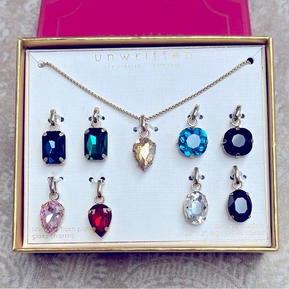 Brand New Unwritten 14K Gold Flash Plated Interchangeable Charm Necklace Set - Picture 14 of 14